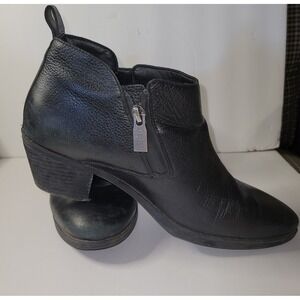 Vionic Cecily Black Leather Ankle Booties. Wmns US 9 EU 40 EUC Waterproof